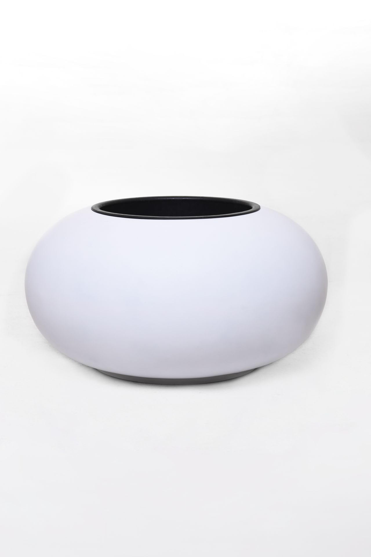 VIVANNO Pflanzkübel Blumentopf Rund Fiberglas VIGLIA Weiß Matt 27x54 cm