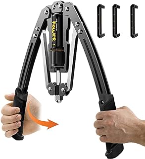 COLORCORAL Power Twister 44-440LB Adjustable Hydraulic Arm Power Twister Strength Training Bar for Professional Strength Training Home Fitness Exercise Bodybuilding (Black)
