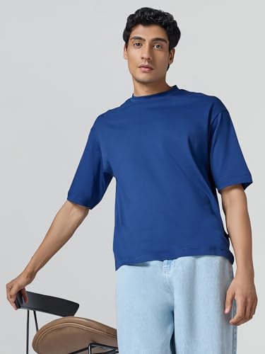 Image of XYXX Drift Oversized Tshirt for Men | 100% Combed Cotton | Solid Roundneck Drop Shoulders Half-Sleeve T Shirt