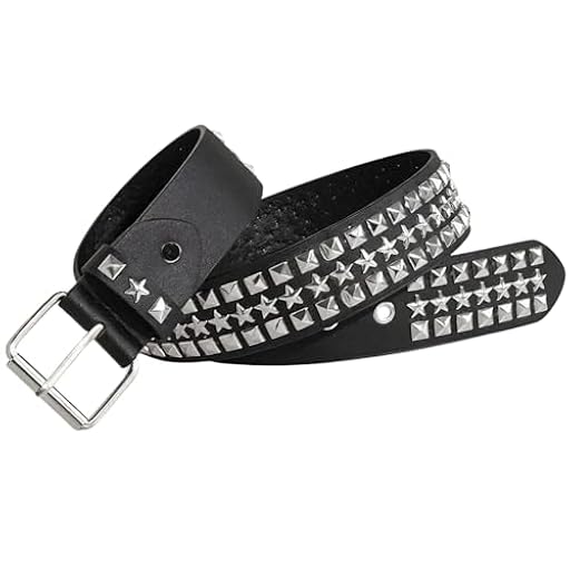 Lyivisk Cinturón con Tachuelas Estilo Punk para Uso Diario y Fiestas, Studded Belt Ajustable para Vaqueros y Ropa, Cinturón de PU como Accesorio de Moda Personal | Ya disponible en tu tienda friki favorita! En mundofriki.es!