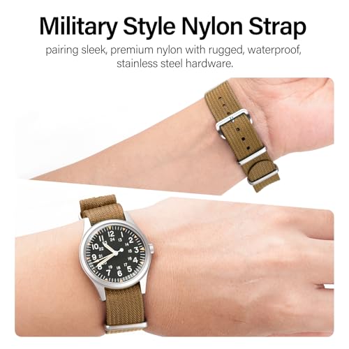 Image of TACTICAL FROG Nylon Watch Band 18mm 19 mm 20mm 22 mm 24 mm, Waterproof Military Watch Straps Replacement for Men Women, With Stainless Steel Buckle