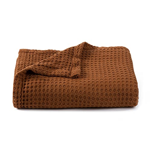 Image of Kloovete 36” X 40” Inches Cooling Baby Waffle Weave Blanket, Ultra-Soft Lightweight Receiving Blanket for Newborn, Breathable Comfortable Baby Swaddle Blanket for Boys and Girls(Caramel)