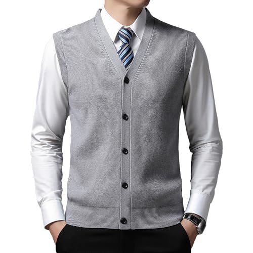 Wool Cardigan Vest for Men Daily Combined Type Single Breasted Tank Top Autumn and Winter Knitted Sweater3
