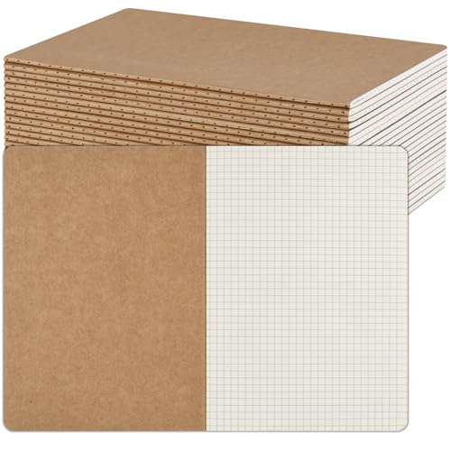 Bloc Note Carnet Dessin A5 Kraft ZCZN Cahiers Lignés Petits Carreaux