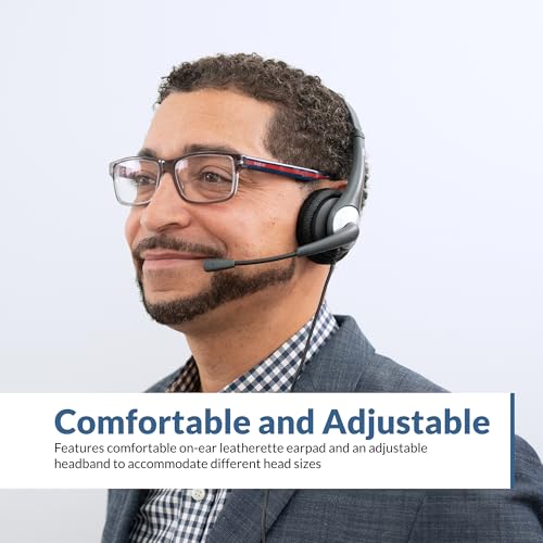 Image of Cyber Acoustics Ac-104 Mono Headset With Single Plug And Y-Adapter - Over Ear, Black