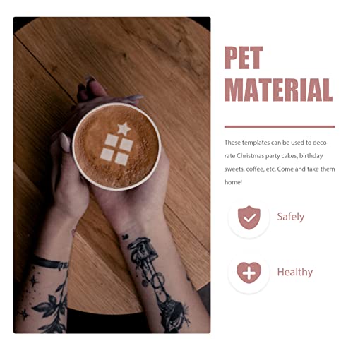 HEMOTON 24Pcs Plantillas de Café de Navidad DIY Coffee Cookie Postre Templeadas Cappuccino Latte Impresión Modelos… - Imagen 8