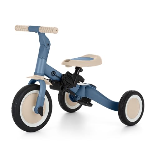 PETITE&MARS Multifunktionales 5-in-1-Dreirad Turbo * Fahrrad * Dreirad * Laufrad * Rutschauto * Lauflernfahrzeug (Ocean Blue)