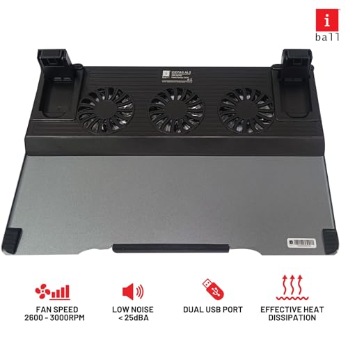 iBall ICEPAD AL3 Aluminium RGB Laptop Cooling Pad, Slim Design, Aluminium Surface, 3 High Speed Fans, 10 RGB Modes, Effective Heat Dissipation,... - Image 5