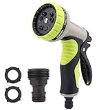 Vegena Boquilla de Pistola de Manguera Jardín, Rociadores de Agua de Jardín Ajustable 9 Patrones Pistola de Agua, para Limpieza de Automóvil/Riego del Césped, Limpieza de Jardines-Aceras
