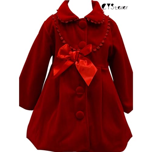 Little Girl 3-11 Years Bowknot Dress Coat Outer Wear Winter Woolen OverCoat2