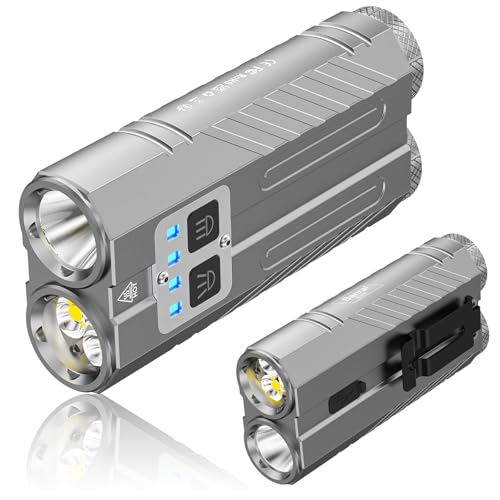 Image of Banral Powerful Rechargeable EDC Pocket Flashlight with Dual Light Source | 3100 High Lumens Tactical Flashlight, Zoomable 7 Modes, Type C Charging, Pocket Clip, Waterproof for Car, Emergency, Home