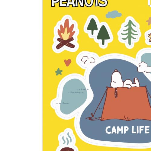 Image of Peanuts Snoopy Camp Life Adhesive Vinyl Decal Pack | Camping Stickers for Laptop or Water Bottle, 1 pack (9 count)