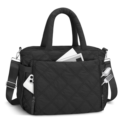 KUBYA Lunch Bag Lunch Box for Women Adults, Large Capacity Insulated Quilted Puffer Lightweight Leakproof Lunch Tote Bag for women, Reusable Lunch Boxes Cooler Bag for Work Picnic Travel