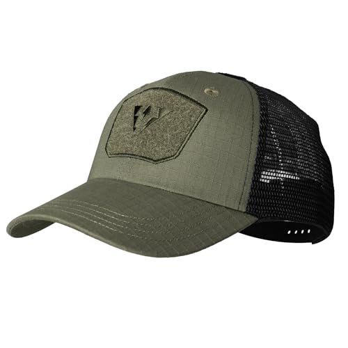 IDOGEAR Tactical Mesh Baseball Cap Breathable Operator Hat Military Ripstop Outdoor Hats with Loop Panel for Men & Women (Ranger Green)