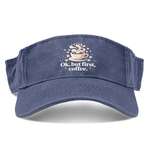 Ok But First Coffee Caps Visor Hats for Adult Running Caps Retro Visor Cap