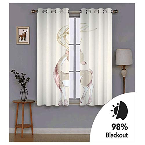 Rideaux occultants à oeillets rose blanc thermique chambre - 5