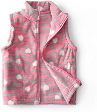 LJYH Girls and Toddlers Sleeveless Polar Fleece Vests Kids Winter Lightweight Zipper Outerwear Leopard 6 years