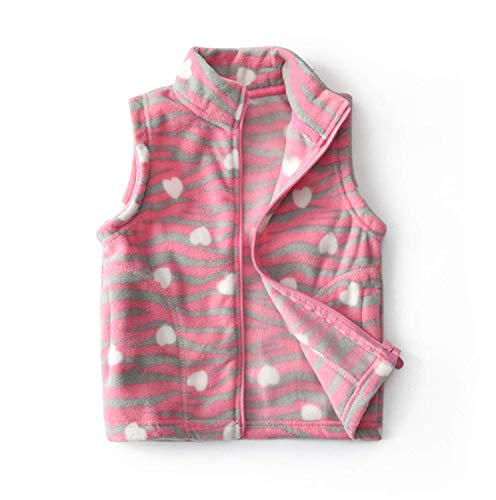 Ljyh Girls And Toddlers Sleeveless Polar Fleece Vests Kids Winter Lightweight Zipper Outerwear Leopard 6 Years #TOP30