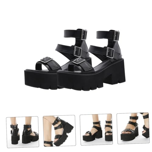 Sandales à talons hauts noirs OUNONA taille 40 avec semelle plateforme - 2