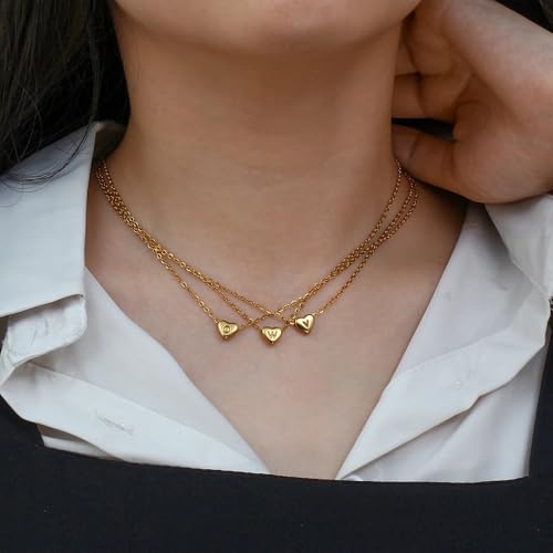 Collier avec initial pendentif coeur collier minimaliste amour - 4