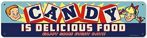 Lenrius Vintage Retro Business Candy Shop Store Metal Sign Unique Wall Decor 16"x4"