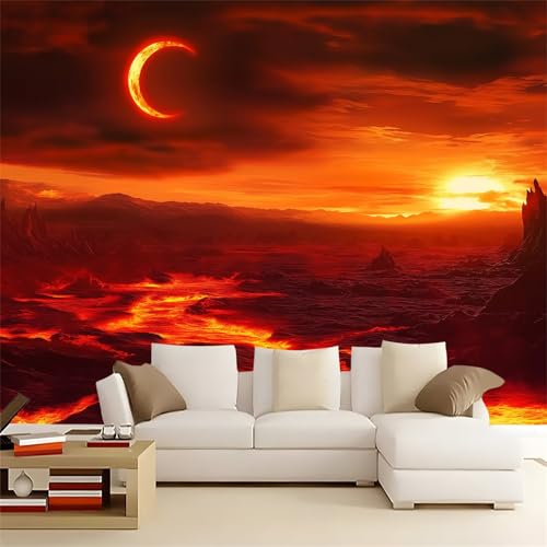 Autocollant mural rouge grand format pour masquer les imperfections de vos murs