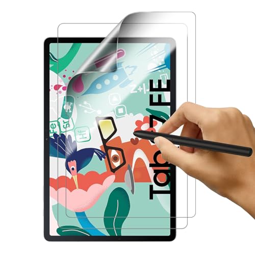 Zidwzidwei 2 Piezas Protector Pantalla de Papel para Samsung Galaxy Tab S7 FE 12.4 inch, película de papel mate para dibujar, escribir, protector de pantalla, antideslumbrante y antihuellas