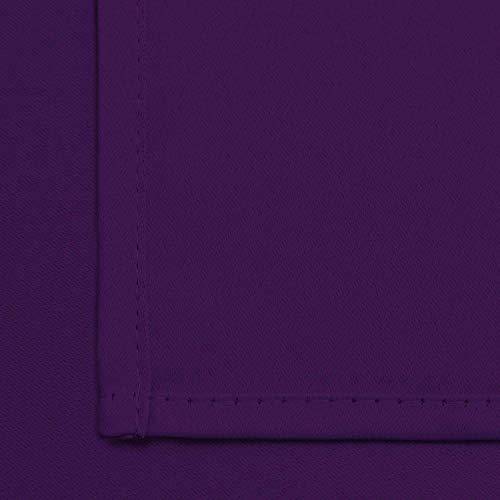 Yakamok Light Blocking Window Blackout Curtains Thermal Insulated Room Darkening Drapes for Bedroom,Solid Grommet Top Window Panels, 52x45 Inch, Purple, One Pair