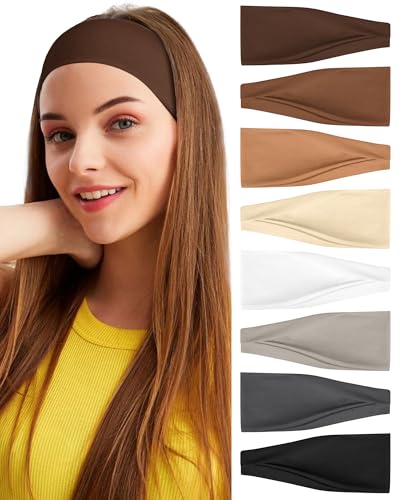 BELEVO 8 Pcs Bandeau Cheveux Femme, Antidérapant Bandeaux Mode pour Femmes Sport Headband Elastique Cheveux Accessoire Cheveux Adapté Yoga Fitness Exercice