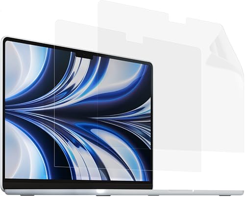 MyGadget 2x Protector Pantalla Ordenador [Cristal] para Apple MacBook Air 13,6 Pulgadas [ hasta 2022 - A2681 | A3113 - M3 & M2 ] - Lámina Hidrofóbico - Filtro Crystal Clear