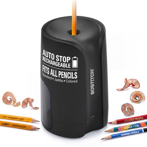 Bostitch Portable Rechargeable Battery Vertical Pencil Sharpener, Black - image 1