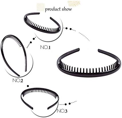 2 Pack Unisex Headbands Teeth Comb Hairband Toothed Hairbands Plastic Hair Hoops Anti-slip Headbands Daily Headdress Hair Accessory for Women Men