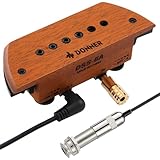 Donner Acoustic Guitar Pickup - DSS-6A Active Mahogany Soundhole Pickup with Mic Adjustable Heads Humbucker