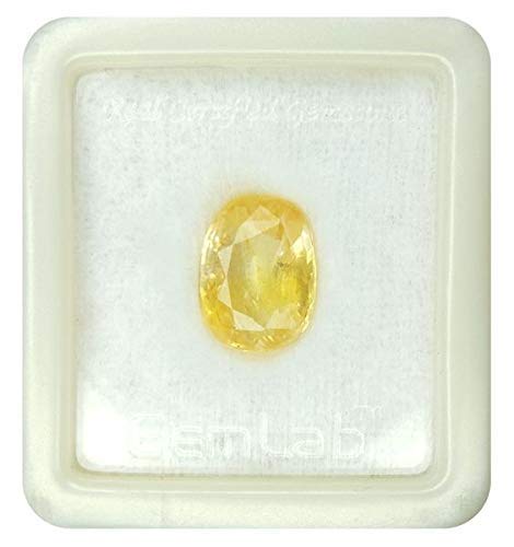 NAMDEV GEMSYellow Sapphire Pukhraj 6.00 Carat GGTL Certified from Sri Lanka (Ceylon) Natural Original AAA++ Quality Loose Gemstone