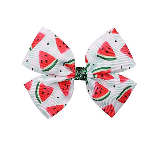 Watermelon Bow Hair Clips Pin Girls Fruit Hair Bowknot Watermelon Hairclips Bbg22 (6 Pcs-C) #TOP6