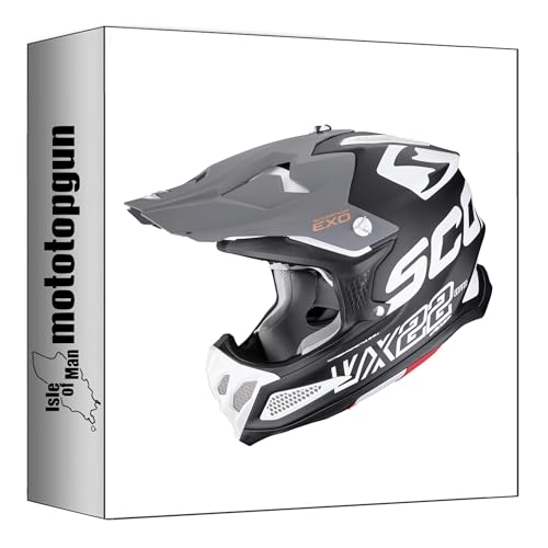 Casque tout-terrain Scorpion VX-22 Air moto cross enduro taille M noir blanc gris
