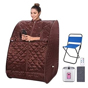 OPPSDECOR Portable Steam Sauna Spa Personal Sauna Tent for Relaxation at Home, One Person Indoor Sauna with Remote Control, Foldable Chair, Timer