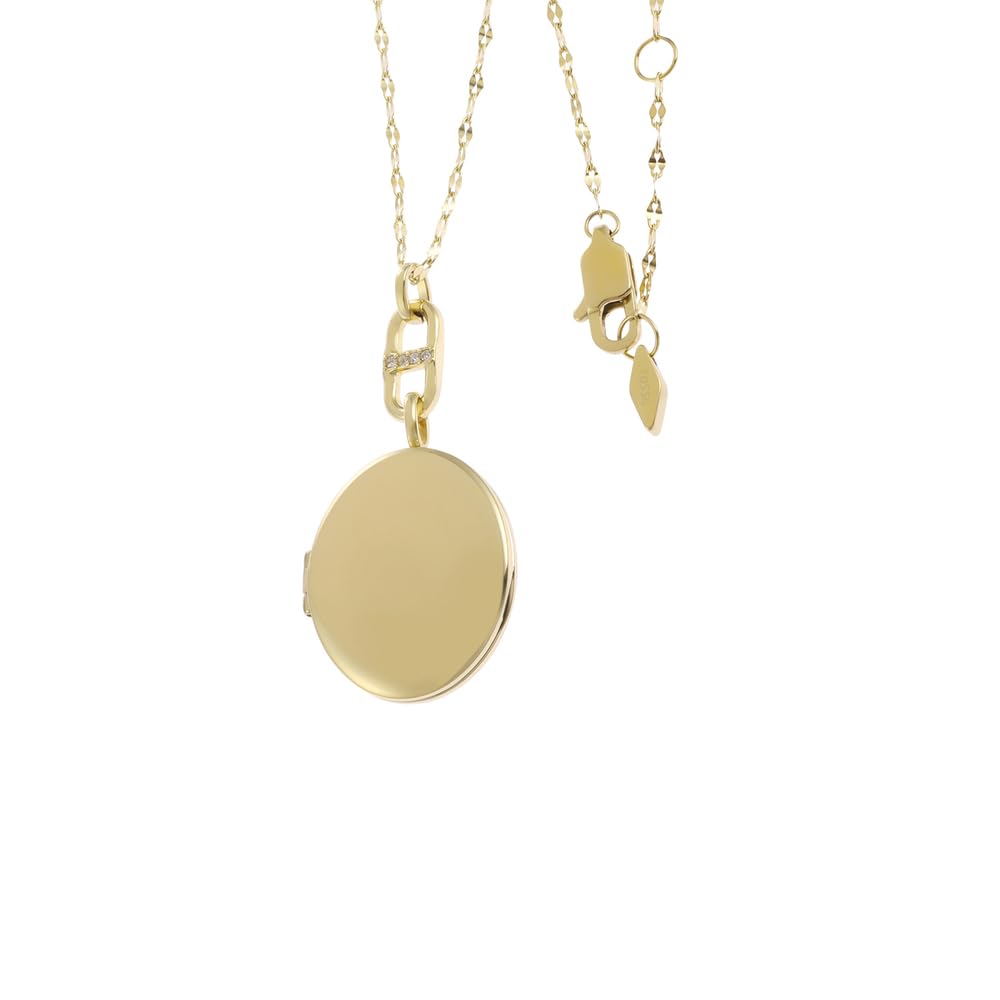 Fossil Halskette für Frauen Locket Collection Gold-Tone Edelstahl Kette Halskette, Länge: 400mm+50mm, JF04426710