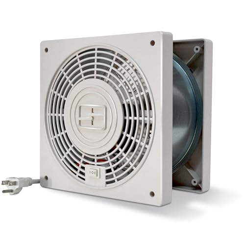 Suncourt ThruWall Room-to-Room Transfer Fan — Quiet Through Wall Vent Fan Improves Air Circulation Between Rooms 100-275 Sq. Ft. | 10’ Power Cord, 2-Speed (TW408)
