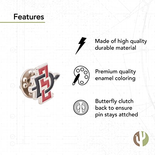 Image of Desert Cactus San Diego State University Lapel Pin SDSU Aztecs Made of Metal for Formal Wear, Bag and Hat Jewelry, and Tie Tack (Pin A)