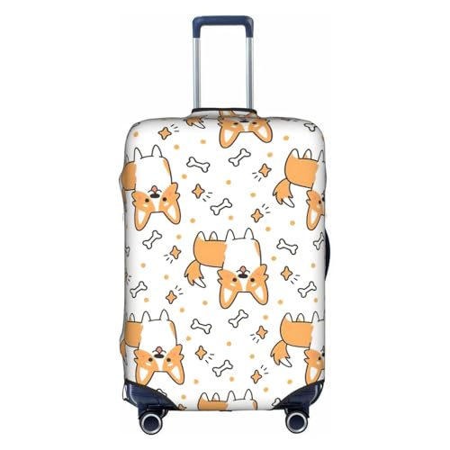 Housse de bagage élastique imprimée chien blanc taille M : protection valise zippée