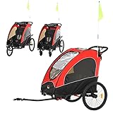 PRODUKTDATEN: Der Fahrradanhänger ist eine einfache Möglichkeit, Ihr Kind beim Radfahren oder Laufen mitzunehmen. Kinderanhänger für max. 2 Kinder: 18 kg(pro Kinder), Kinderwagen für max. 2 Kinder: 15 kg(pro Kinder), Jogger für max. 1 Kinder: 15 kg(Pro Kinder), Gesamtmaße: 150L x 85B x 107H cm.