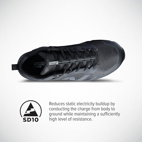 New Balance New Balance Evolve ESD Safety Shoes for Men - Non Slip Composite Toe Static Dissipative Electrical Hazard - Black, Mid