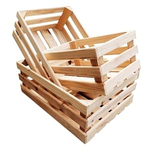 Set of 3 Wooden Crate for display, Storage Boxes for Books, Artworks, Milk, Wine, Outdoor Gardening Tools, Picnic Supplies, Creative Flower Stand, Display Rack for Shops or Exhibitions
