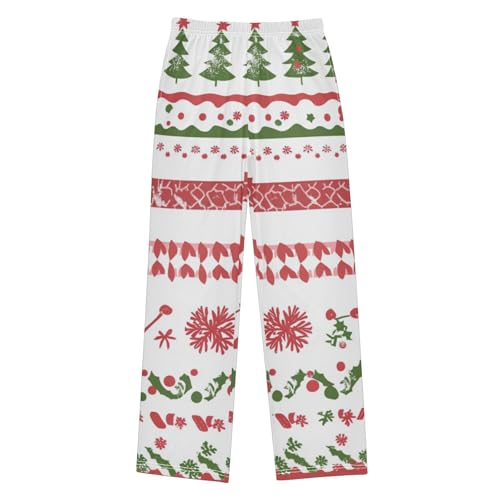 Boys' Pants Flowers Leaves Stripe Christmas Long Bottoms Jogger Pants Elastic Waist Trousers with Pockets S-XL