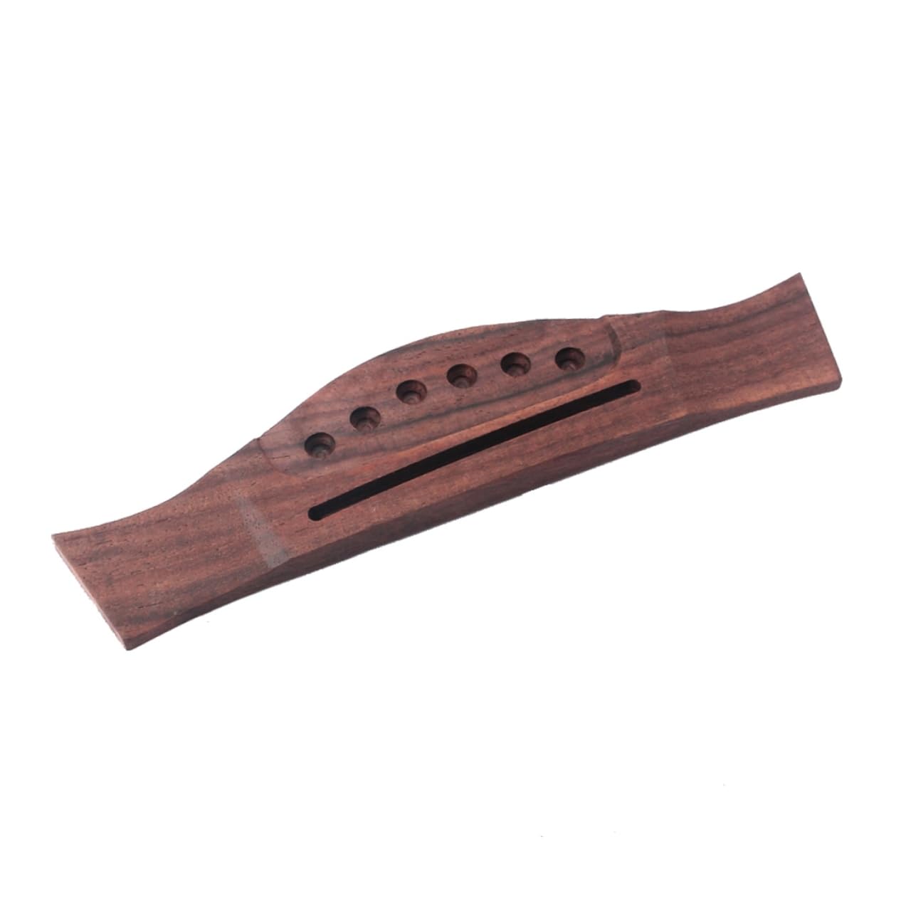 Toddmomy Rosewood Guitar Bridge for Acoustic Guitar Replacement Fishtail Shaped Slotted Design Fit for Guitars Easy Mounting Excellent Tone Quality