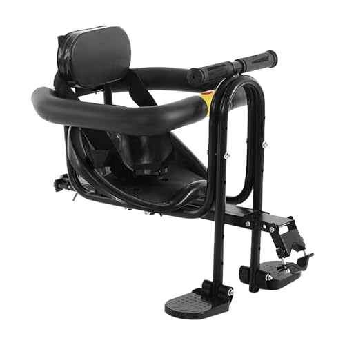Siège de vélo pour enfant - Siège de cyclisme pour enfant - Siège de cyclisme amovible monté à l'avant, vélo noir, siège de cyclisme confortable pour...