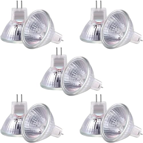 Moscare 10 Pack MR16 Halogen Light Bulbs, GU5.3 35W 12V 2 Pin Halogen Spotlight Bulbs Warm White 2700K Dimmable for Ceiling Light, 50mm Diameter