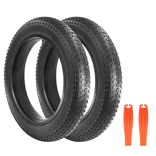MEGHNA 2er-Pack Faltbar Fat Bike Tire Fett Fahrradreifen 20/26x4.0 Ersatzreifen Fahrrad Mantel Reifen für E-Bike Mountain Snow and Beach Bike Reifenheber (20X4ZOLL)