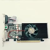 MeterBew1147 Nueva NVIDIA GeForce GT210 1GB 64bit DDR2 Tarjeta de Video VGA/DVI Compatible con HDMI Chasis Grande y pequeño Gráficos de Juegos de computadora - Negro